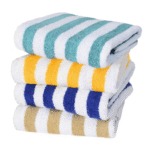 Extra-large premium pool towel draped on beach chair