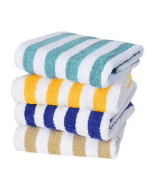 Extra-large premium pool towel draped on beach chair