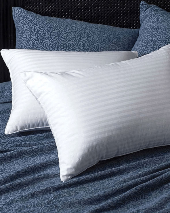Virgin Fibre Pillow with 200TC Satin Stripe Cover