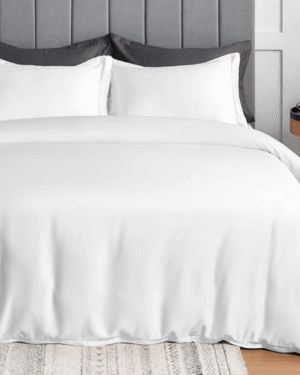 300TC duvet cover in white with tie band