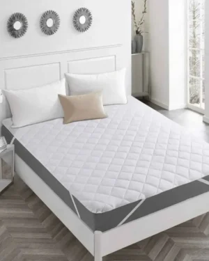 Quilted waterproof mattress pad with 100gsm padding