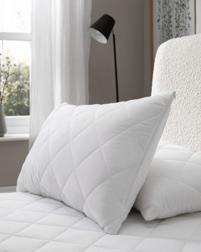 Quilted waterproof pillow protector in 20x30 size