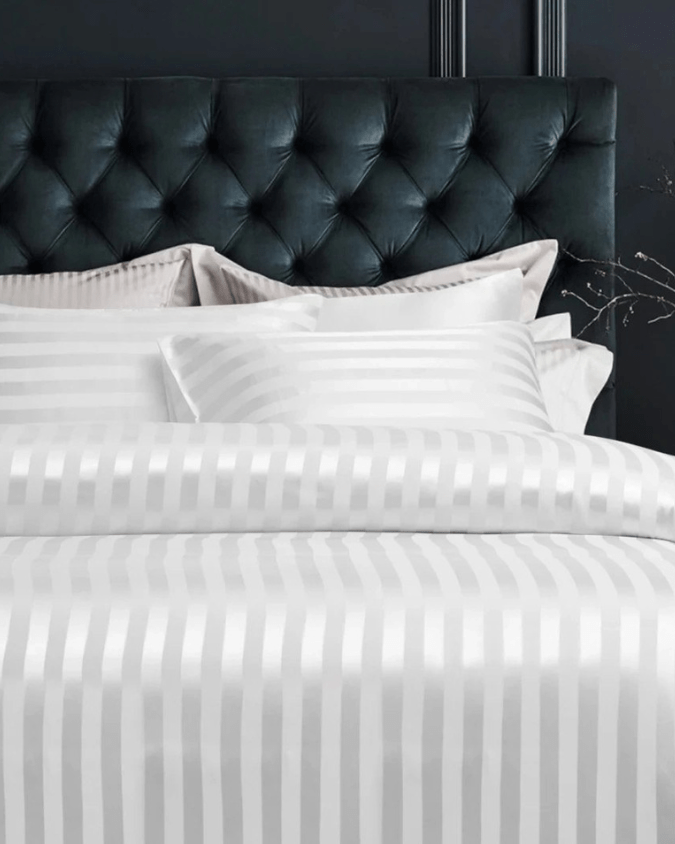 Premium 300TC cotton bedsheet with satin stripe