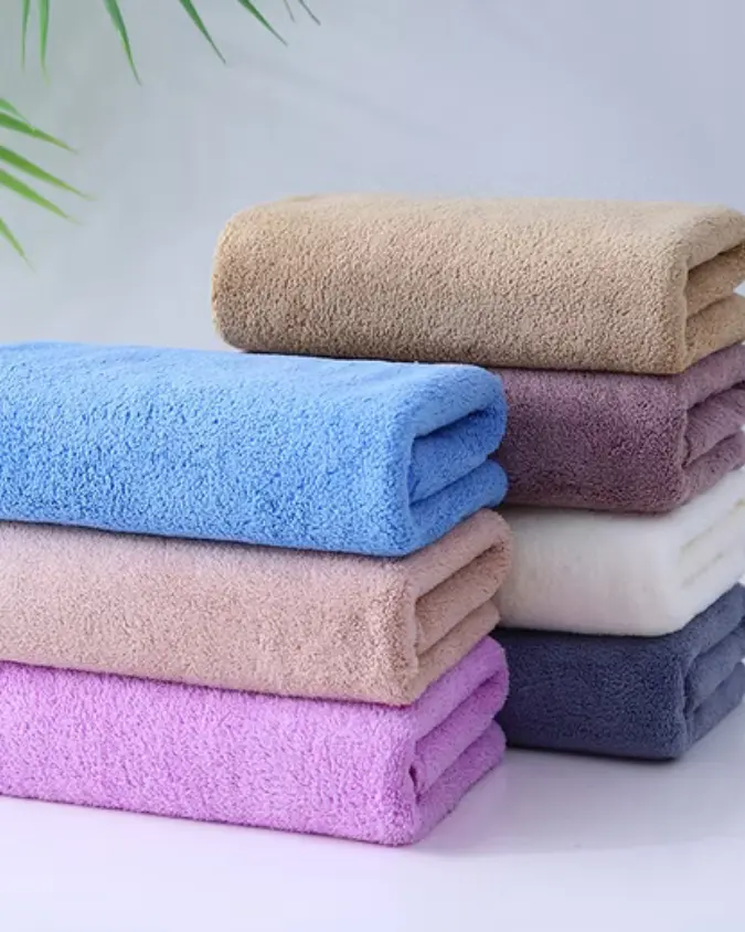 Close-up texture of thick 650 GSM cotton towel